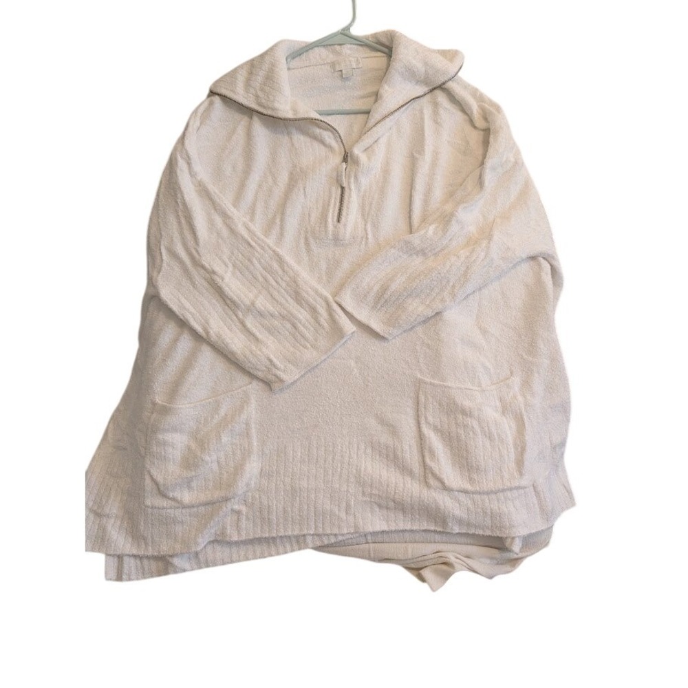 Barefoot Dreams CozyChic Lite‎ Pullover Tunic Top 3X Collared Half Zip Pockets